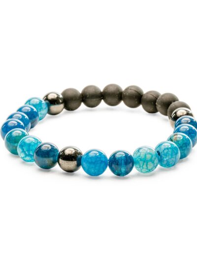 blue agate beaded bracelet