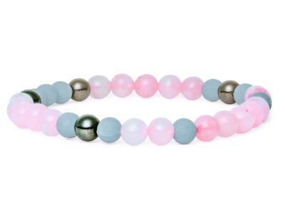 rose quartz beaded bracelet