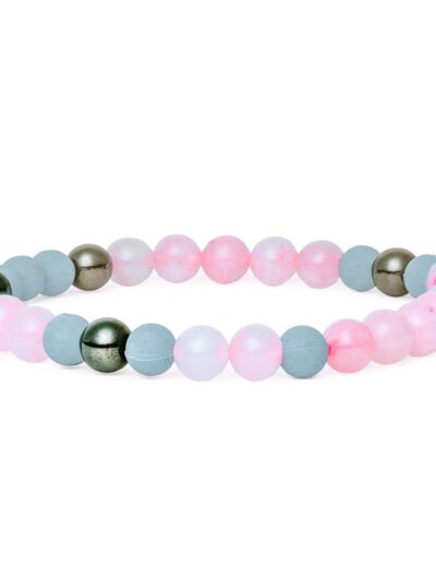 rose quartz beaded bracelet