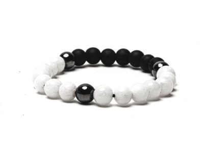 white jade beaded bracelet