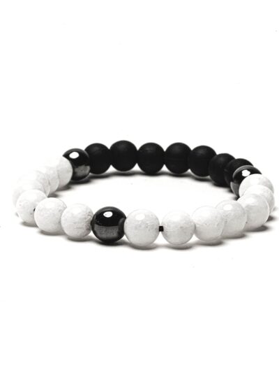 white jade beaded bracelet